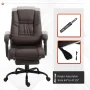 27.25" x 24" x 47.25" Brown PU Leather Reclining Height Adjustable 6-Point Massage Executive Chair with Arms - Image 4