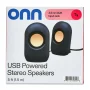 onn Stereo Speaker with Volume Controls, 3.6 ft 3.5mm Aux with USB Power Cable - Image 2
