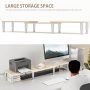 Dual Monitor Stand Riser, Monitor Stand with Adjustable Length and Angle, Woo... - Image 3