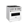 ZLINE - 30 in. Wide 4 Burner 4.2 cu. ft. Classic Dual Fuel Freestanding Range with Convection Oven - Black Matte - Image 2