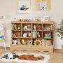 34.5" Kids Bookshelf with 5 Bins for Playroom and Living Room - Image 2