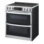 LG - 30-in Wide 7.3 Cu. Ft. Smart Slide-In Double Oven Electric True Convect Range with 5 Elements, EasyClean and InstaView - Stainless Steel - Image 4