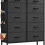 Dextrus Fabric Dresser with 10 Drawers, Dresser for Adult Bedroom, Closets, Tall Storage Tower - Image 4