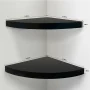 (4 pack) Mainstays 9.45" Wood Round Corner Floating Shelf, Set of 2, Black - Image 4