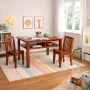 AFG Newton Wooden Kids Table and 2 Contoured Chairs Set, Mahogany - Image 2