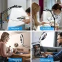 Ring Light and Phone Holder for Desk Phone Mount Arm Stand with Remote for Phone and Webcam Overhead Tripod for Viedo Recording Vlog YouTube TikTok Live Stream Cooking - Image 5