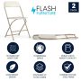 Beige Plastic Seat with Metal Frame Folding Chair (Set of 2) - Image 6