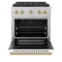 ZLINE - 30 in. Wide 4 Burner Autograph 4.2 cu. ft. Freestanding Paramount Gas DuoPro Range with White Door and Bronze Accents - White Matte - Image 2
