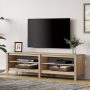 TV Stand for 75 Inch TV Stands, Media Console Entertainment Center Television Table with Open Shelves for Living Room, Oak 70 inch - Image 2