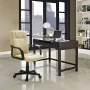 Mainstays Tufted Leather Mid-Back Office Chair, Black, Adjustable Height - Image 5