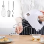 KOSBON Electric Hand Mixer Mixing Bowls Set, Upgrade 5-Speeds Mixers with Silver Nesting Stainless Steel Mixing Bowl, Measuring Cups and Spoons Whisk Blender - Baking Supplies for Cooking - Image 6