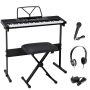 61 Key Portable Electronic Keyboard Piano Set with Stool Headphones Mic Stand - Image 6