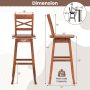 Swivel 30-Inch Bar Height Stool Set of 2 with Footrest - Image 5