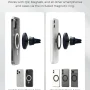 iOttie - Velox MagSafe Compatible Air Vent Car Mount with Magnetic Ring Adapter - Midnight Blue - Image 3