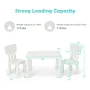 Gymax Kids Table & 2 Chairs Set Toddler Activity Play Dining Study Desk Baby Gift White - Image 3