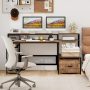 67 Inch Computer Desk with Monitor Stand & File Drawer - Image 3
