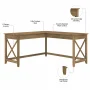 Bush Furniture Key West 60" L Shaped Desk, Linen White Oak - Image 6