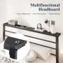 Allewie King Size Metal Platform Bed Frame with Black Shelf Headboard & Storage, Adult - Image 5