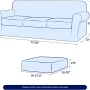 Subrtex Textured Grid Stretch Sofa Cover Couch Slipcover with Separate Cushion Cover (White, Sofa) - Image 3