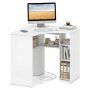 Corner Computer Desk Triangle Home Office Desk with Adjustable Shelf and Arc-Shaped Profile - Image 3