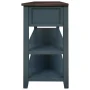 Retro and Modern Design 50 in. Blue Rectangle Pine Console Table with 3 Top Drawers and 2 Open Shelves - Image 6