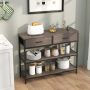 Console Table with Folding Fabric Drawers for Entryway - Image 6