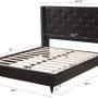 Home Life Premiere Classics Leather Dark Brown Tufted with Nails Leather 51" Tall Headboard Platform Bed with Slats Full - Complete Bed 5 Year Warranty Included 007, furBed00007_Leather_Brown_Full - Image 4