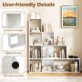 4-Tier Stepped Bookshelf Freestanding Ladder Storage Shelf with 6 Cubes - Image 6