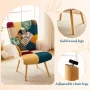 TEWLOSS Patchwork Accent Chairs Set of 2 Living Room Chairs, Boho Blue - Image 4