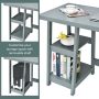 Wooden Trestle Computer Desk with 2-Tier Removable Shelves - Image 5