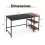 55 Inch Modern Industrial Style Study Writing Desk with 2 Storage Shelves - Image 5