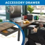 63 in. L-Shape Brown Large Electric Height Adjustable Corner Sit-Stand Desk - Image 6