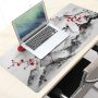 Extended Large Gaming Mouse Pad 35.4 X 15.7 Inch XXL Full Desk Japanese Art Style Cherry Blossom & Sakura Mousepad Non-Slip Rubber Base Big Keyboard Mat with Stitched Edges for Home Office - Image 6