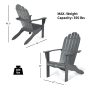 Acacia Wood Outdoor Adirondack Chair with Ergonomic Design - Image 4