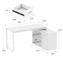 55.1" W : L-Shaped White Finish 1-Drawer Wooden Commercial Writing Desk with Open Shelves and Eco-Friendly Paint Finish - Image 4