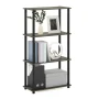 Furinno 23.6"W X 11.4"D X 43.25"H 4-Shelf Decorative Shelves, Gray and Black - Image 4