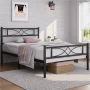 Yaheetech Twin Size Metal Bed Frame with Curved Design Headboard and Footboard, Black - Image 2