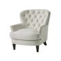 Tafton Ivory Fabric Club Chair with Tufted Cushions (Set of 1) - Light Purple - Image 3