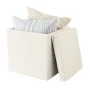 Mainstays Large Cube Storage Ottoman, Cream - Image 3
