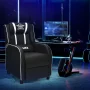 Gymax Massage Gaming Recliner Chair Racing Single Lounge Sofa Home Theater Seat White - Image 2