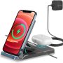 Wireless Charger, Foldable 3 in 1 Wireless Charger Station for iWatch, AirPods, Qi Fast Wireless Charging Stand for iPhone 13/12/11 Series/XS MAX/XS/XR/X/8/8 Plus, Samsung Cell Phone (Black) - Image 6