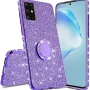 Samsung Galaxy S20 Plus/S20+ Glitter Phone Case, Ring Kickstand Girls Women Diamond Sparkly Case for Cover for Galaxy S20 Plus - Purple - Image 2