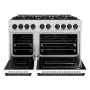 ZLINE - 48 in. Wide 8 Burner Autograph Classic Dual Fuel Freestanding Range with White and Black Accents - White - Image 2