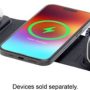 mophie - Universal Wireless 15W Wireless Charging Pad 3-in-1 Portable Travel Charger with MagSafe (Gen 2) - Black - Image 1