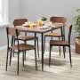 Mainstays 5-Piece Modern Wood & Metal Dining Room Set, Walnut Color for Indoor - Image 1