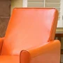 Darvis Burnt Orange Leather Recliner Club Chair - Image 4