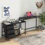L-shaped Computer Desk with Power Outlet for Working Studying Gaming - Image 4