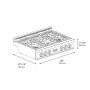 ZLINE - 36 in. Classic Gas Rangetop w/ 6 Brass Burners & Porcelain Cooktop in Black Stainless Steel - Black - Image 2