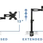 Mount-It! Single Monitor Desk Mount Arm | Full Motion Monitor Mount | Fits 21-30 Inch Screens - Image 6