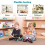 6 Pieces Blue Multifunctional Hexagon Toddler Floor Cushions Classroom Seating with Handles - Image 6